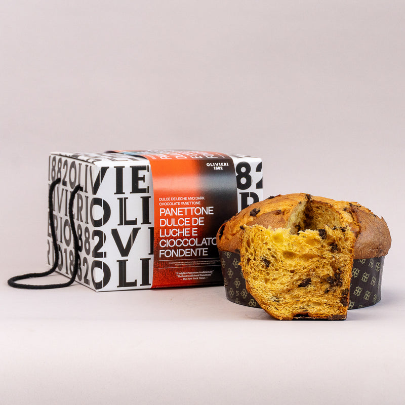 Panettone with mango and Mayan Red dark chocolate