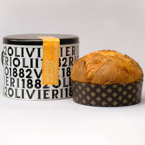 Panettone Albicocca e Caramello Salato con latta